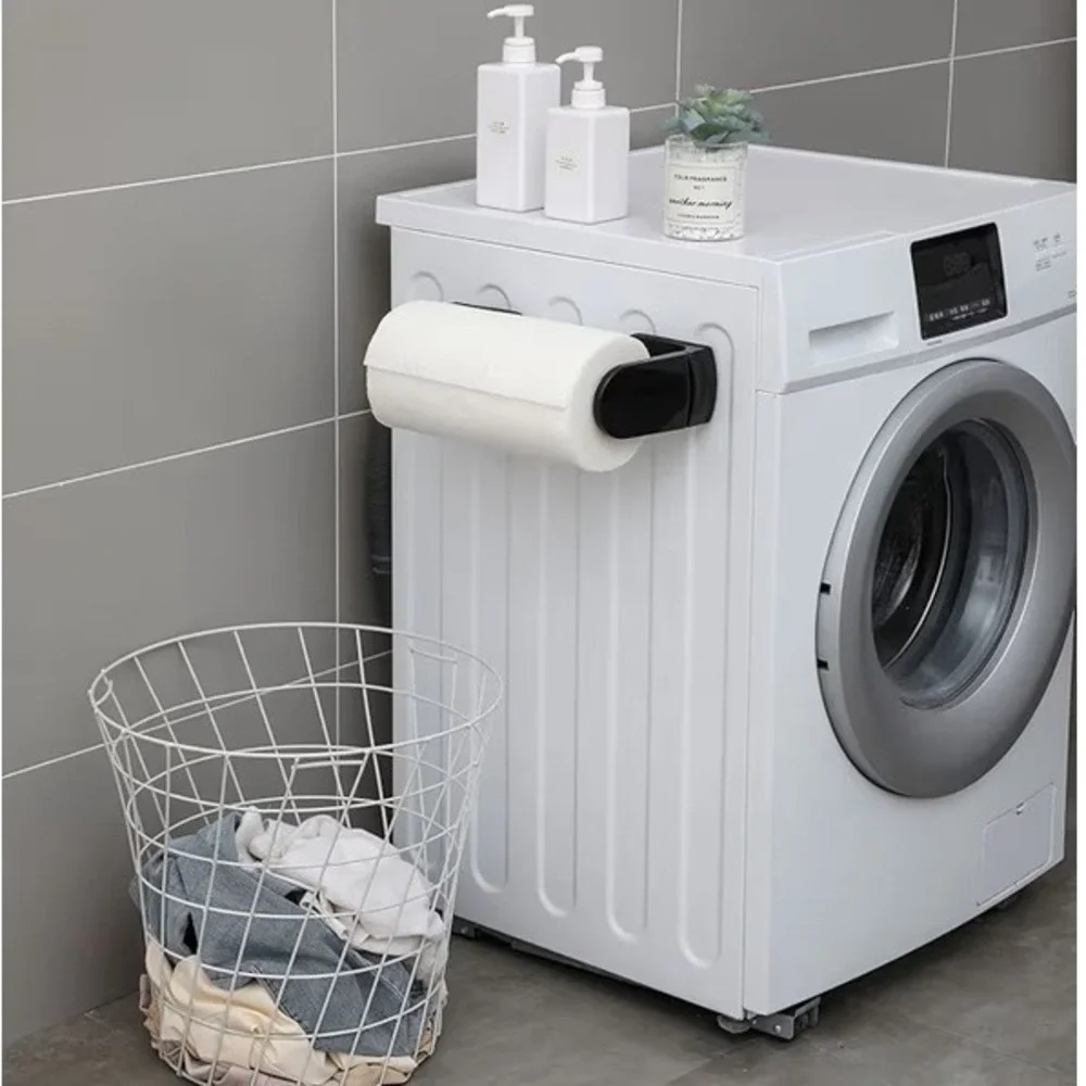 Magnetic Paper Towel Holder One-Hand Tear Kitchen‎ Fridge Black